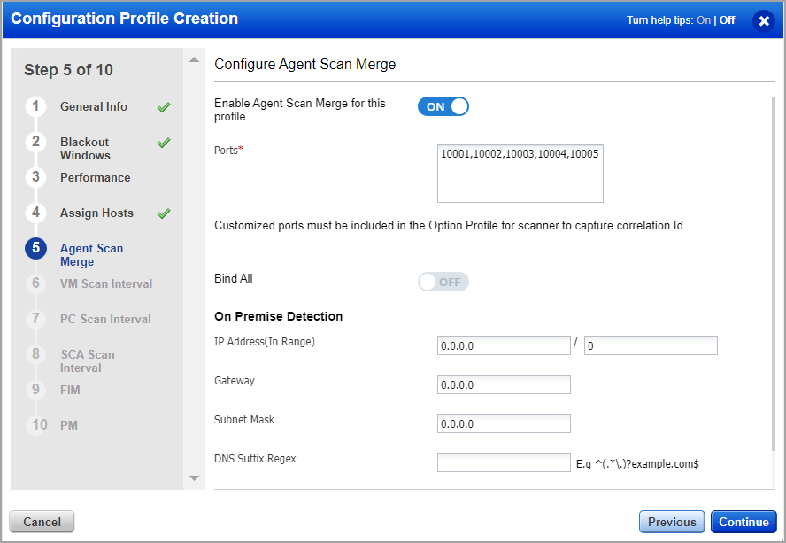 Configure Agent Scan Merge