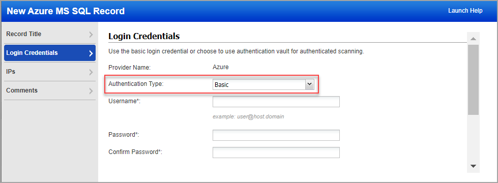 Basic Authentication Type